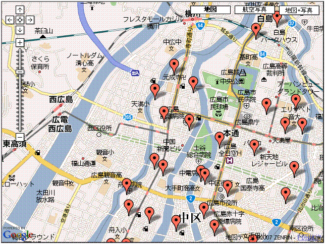 広島市中区の公園を地図で探そう♪